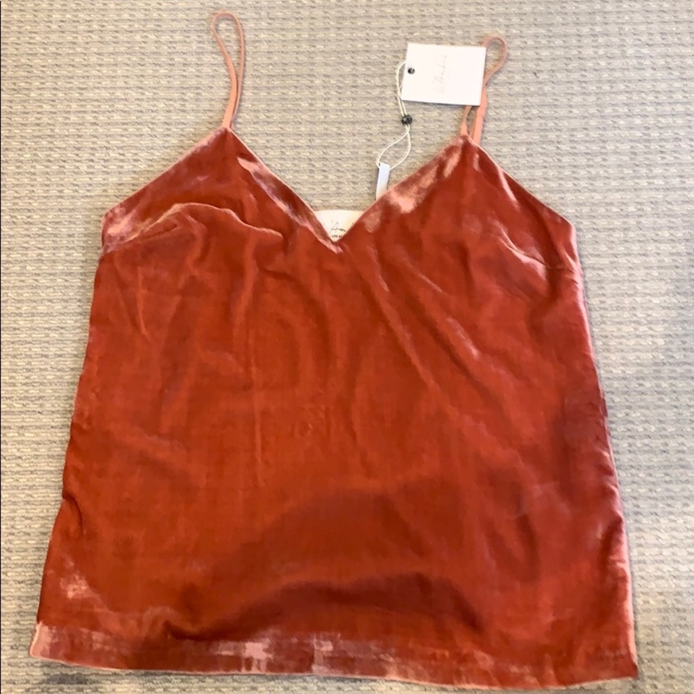 L’Academie Velvet blush tank top